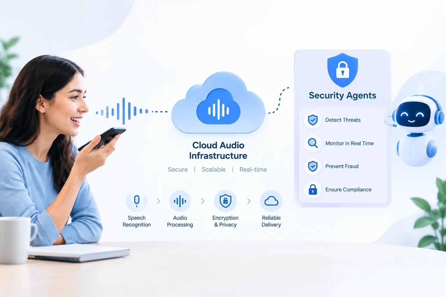 The Quiet Infrastructure Behind Voice AI: Cloud Audio Meets Security Agents