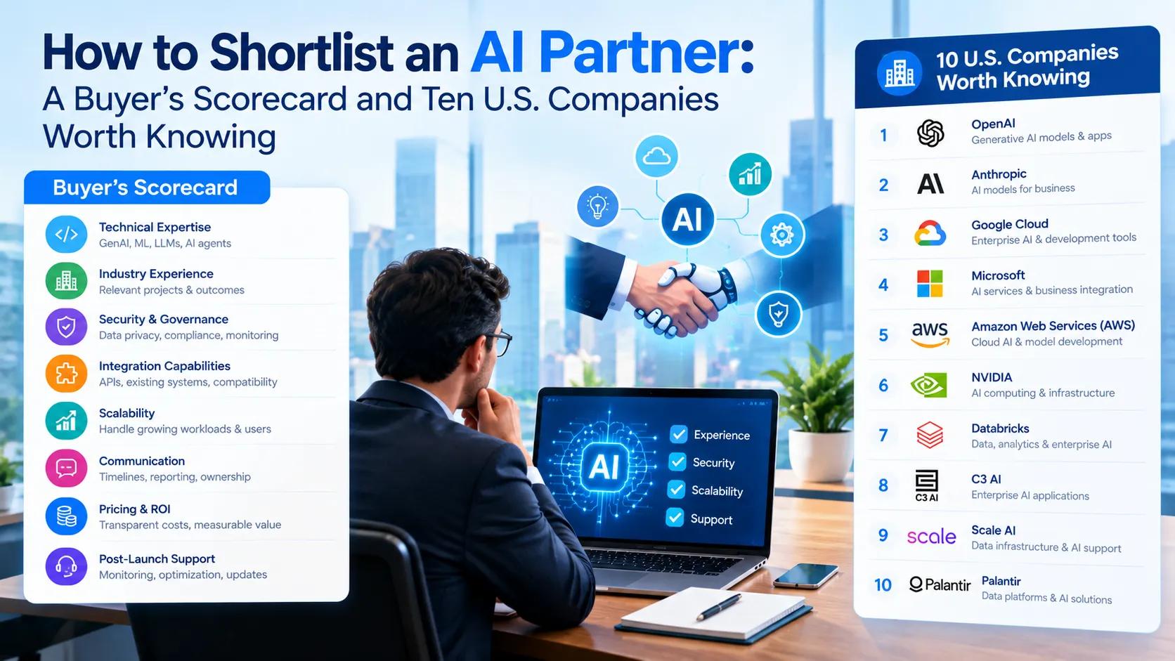 How to Shortlist an AI Partner: Scorecard and US Options